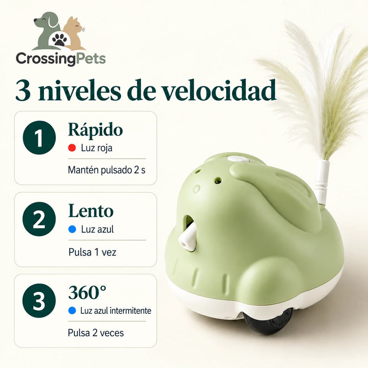 CatChase de CrossingPets: Tres niveles de velocidad