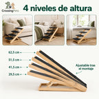 PawHut-Treppe und Rampe - Bild 11 mit spanischem Text und dem CrossingPets-Logo