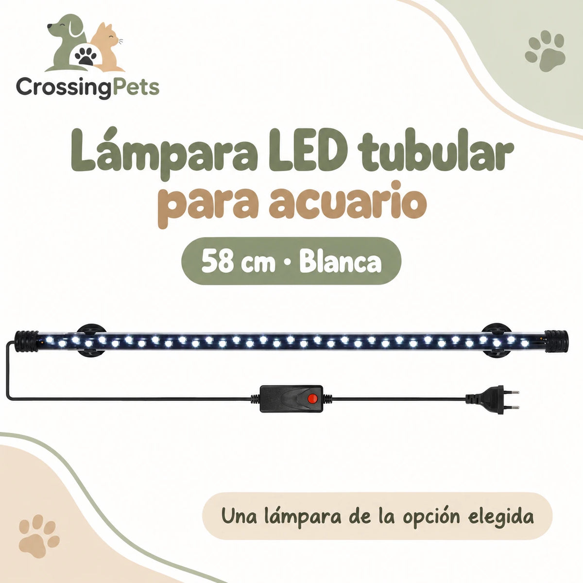 Lámpara LED tubular para acuario con ventosas · de 18 a 58 cm — CrossingPets · imagen 13
