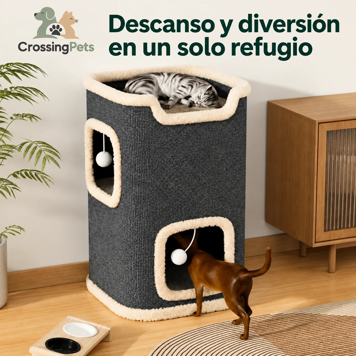 Barril rascador Lunatto CrossingPets — imagen 5, información en español