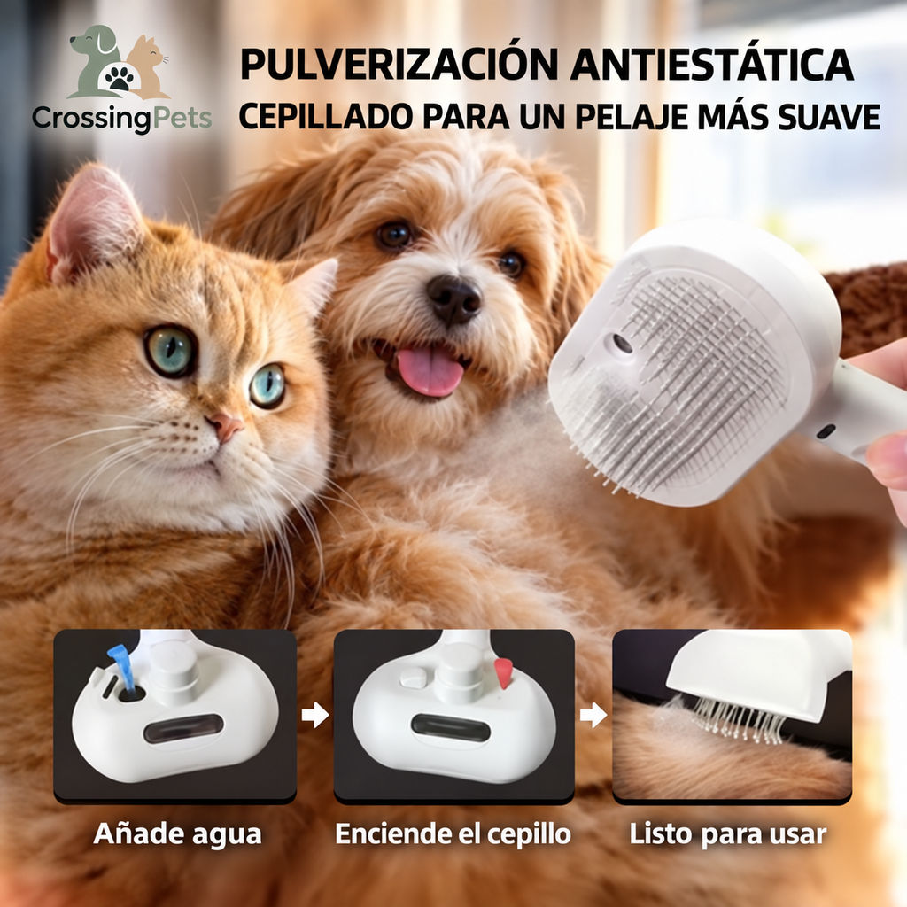 Cepillo de vapor para perros y  gatos