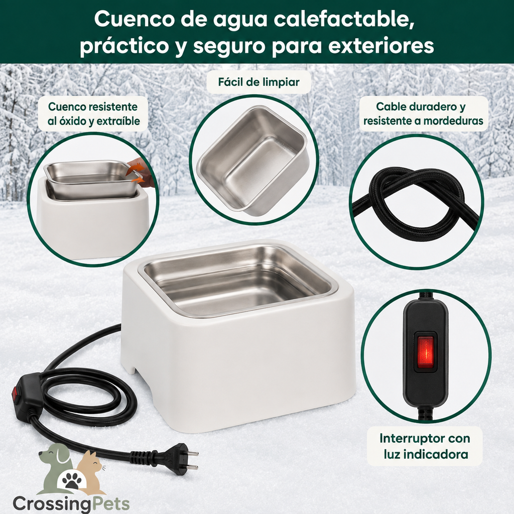 Cuenco de agua con calefacción eléctrica