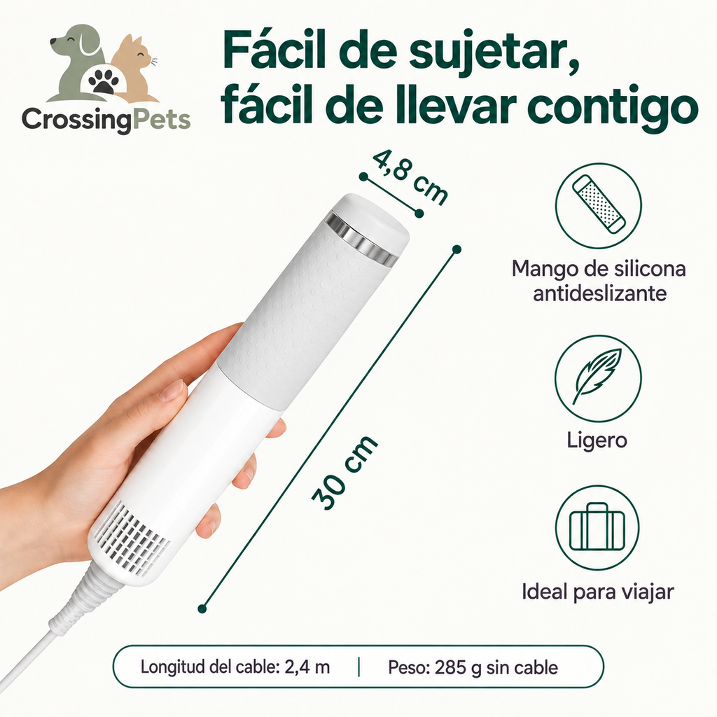 Medidas, peso y cable del secador de pelaje — CrossingPets