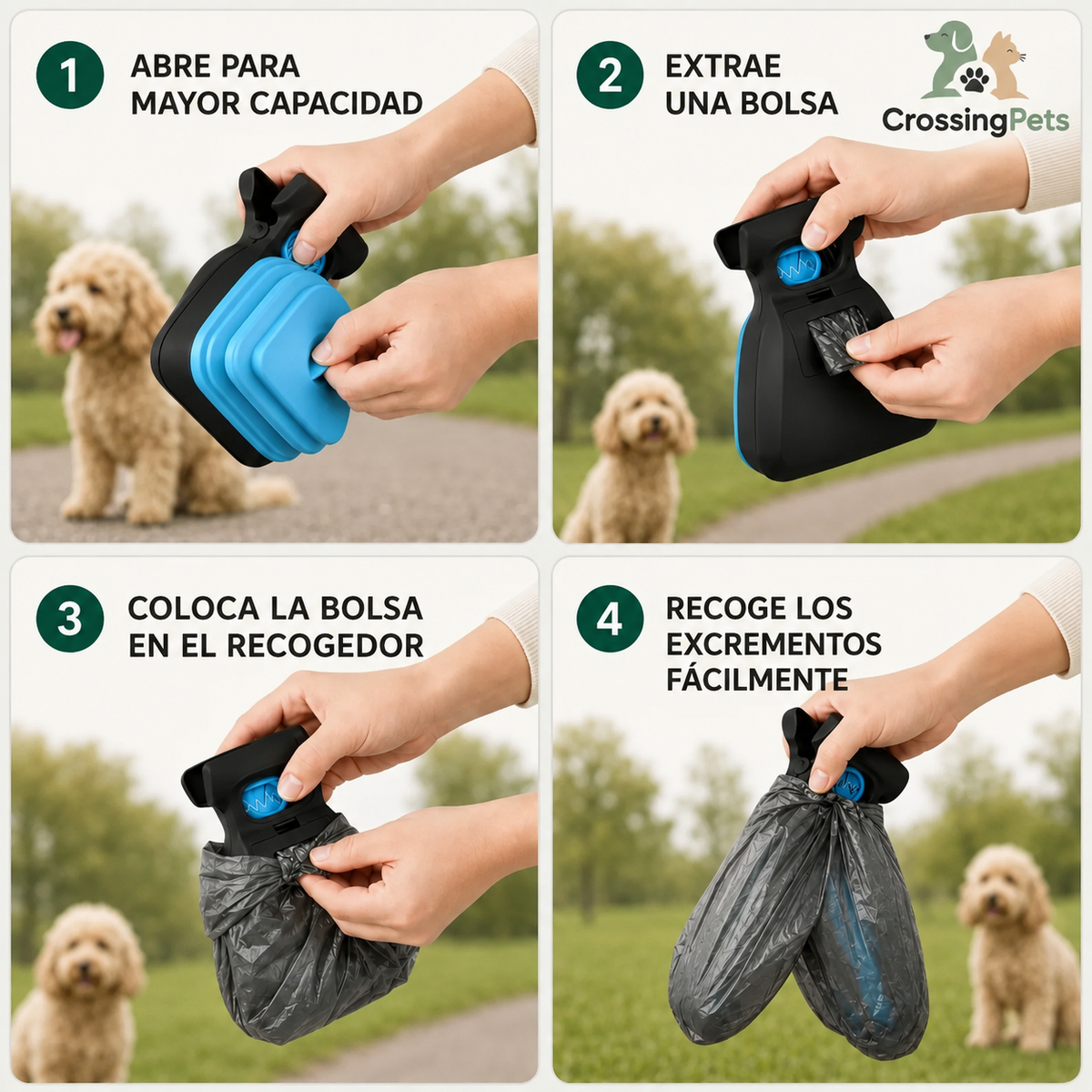 Pala portátil para recoger excrementos