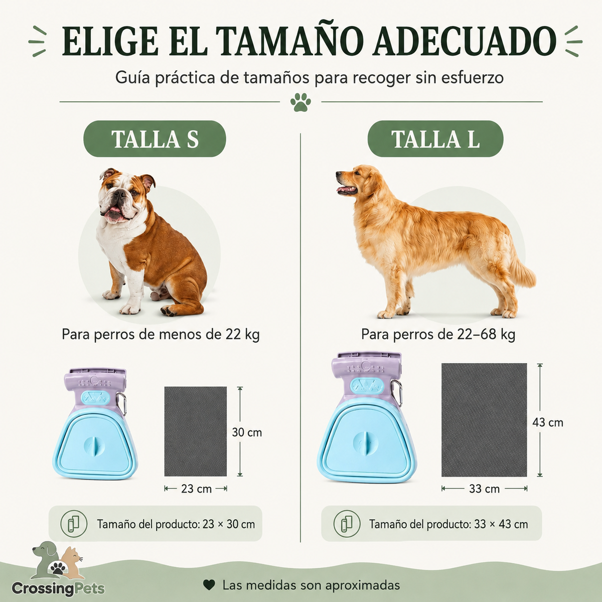 Pala portátil para recoger excrementos