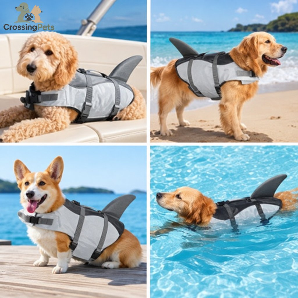Hunde-Rettungsweste im Haifischdesign