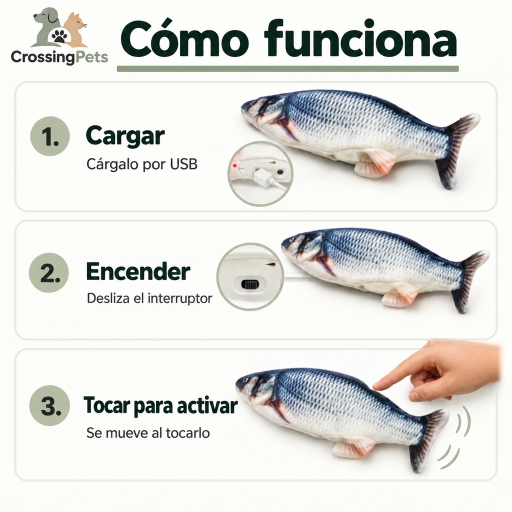Juguete para gatos con forma de pez