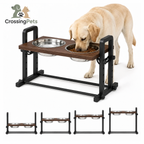 PawHut adjustable raised dog bowls with tilt