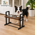 PawHut adjustable raised dog bowls with tilt