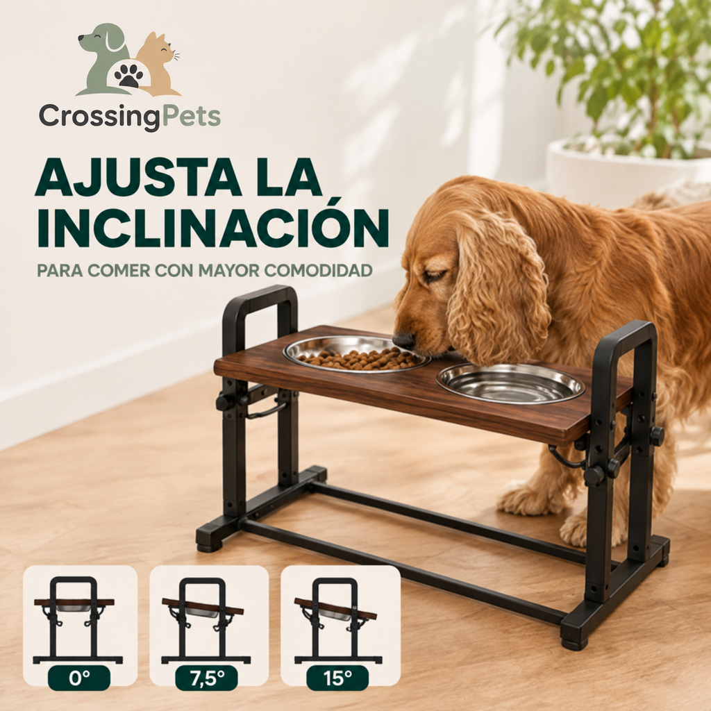 PawHut adjustable raised dog bowls with tilt