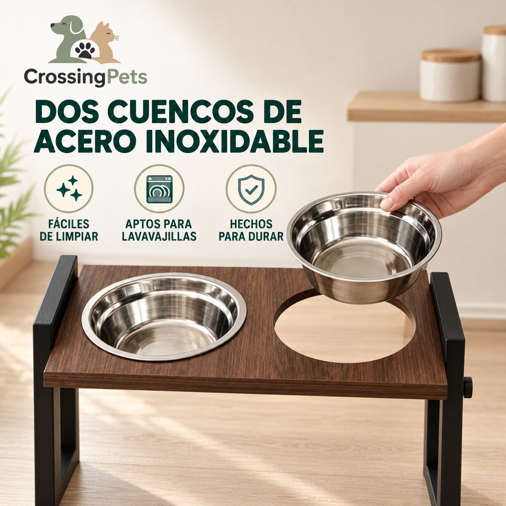 PawHut adjustable raised dog bowls with tilt