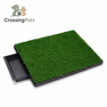Indoor artificial grass dog potty with removable tray