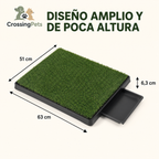 Indoor artificial grass dog potty with removable tray