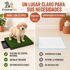 Indoor artificial grass dog potty with removable tray