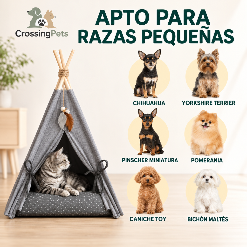 PawHut-Tipibett mit Kissen für Hunde und Katzen