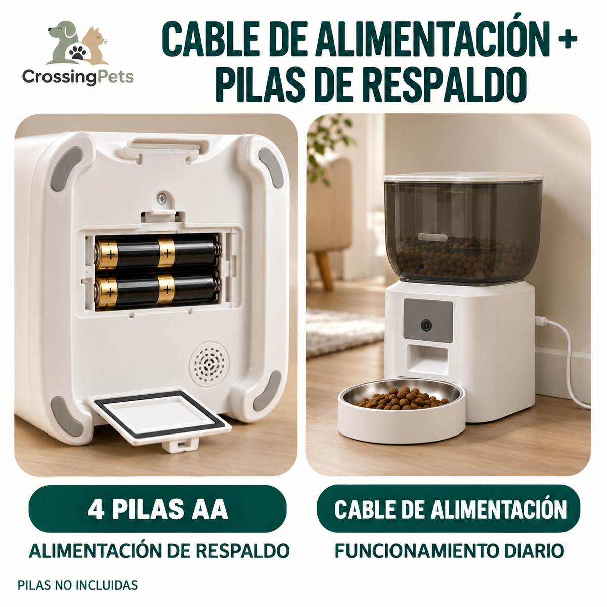 Comedero automático para mascotas de 4 L con cámara y aplicación PawHut