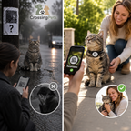 Cat collar with QR ID and AirTag holder
