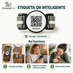Cat collar with QR ID and AirTag holder