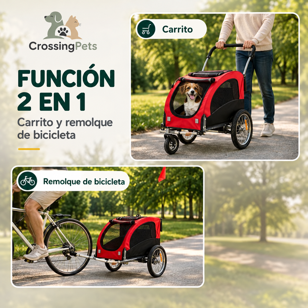 PawHut 2-in-1 bike trailer and stroller