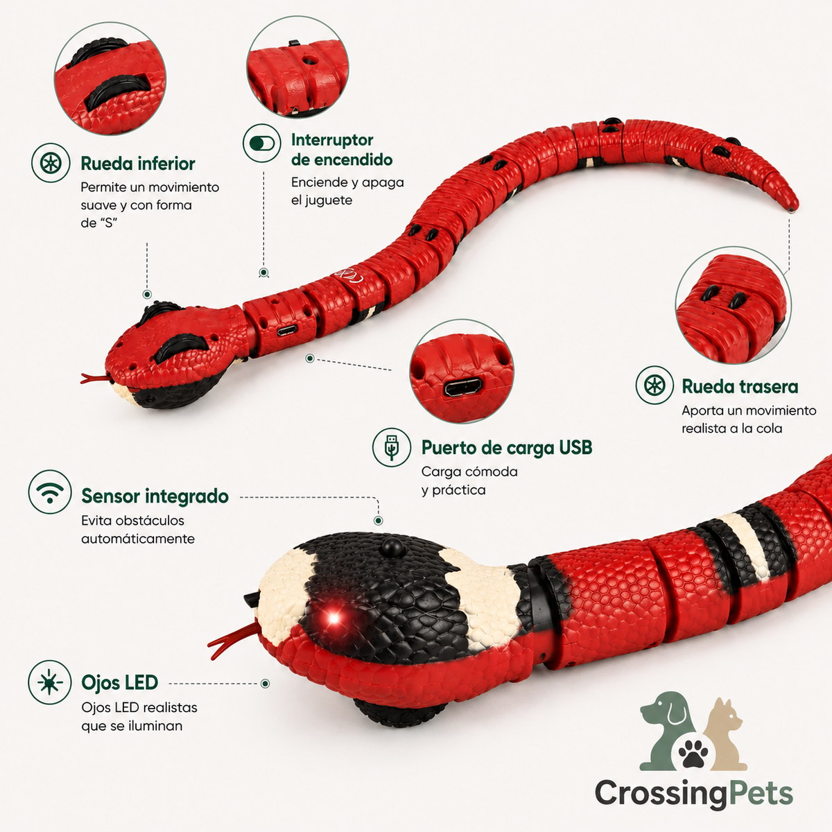 Serpiente de juguete automática para gatos
