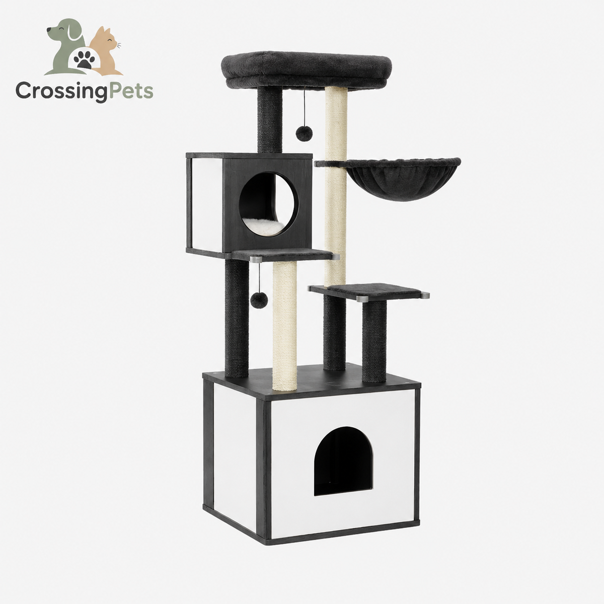 Árbol rascador para gatos con armario de almacenamiento