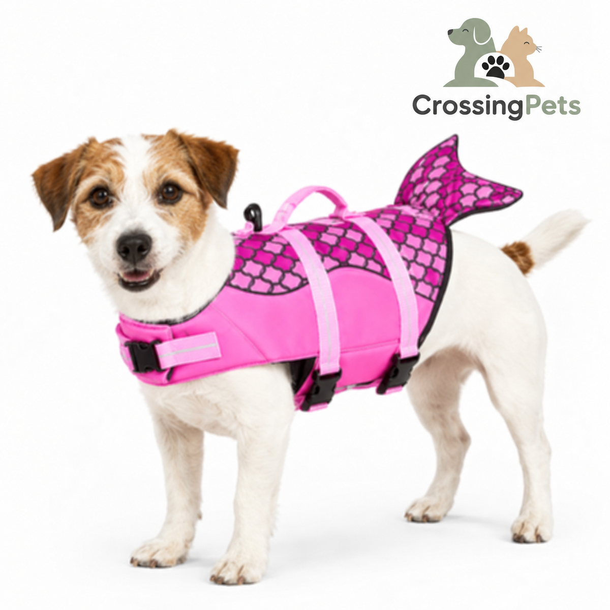 Chaleco salvavidas para perros con forma de tiburón