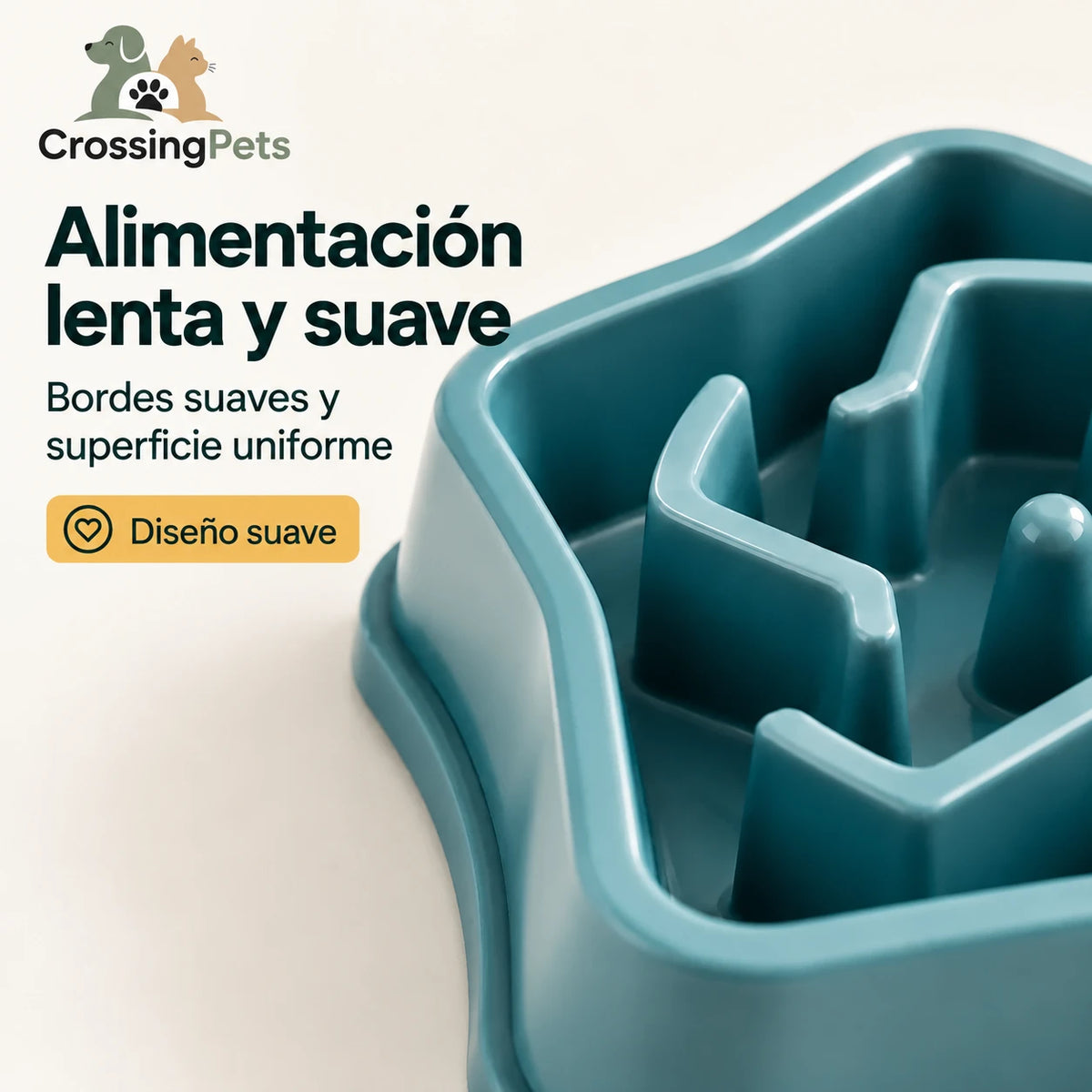 Slowfeeder Pro de CrossingPets: Bordes suaves