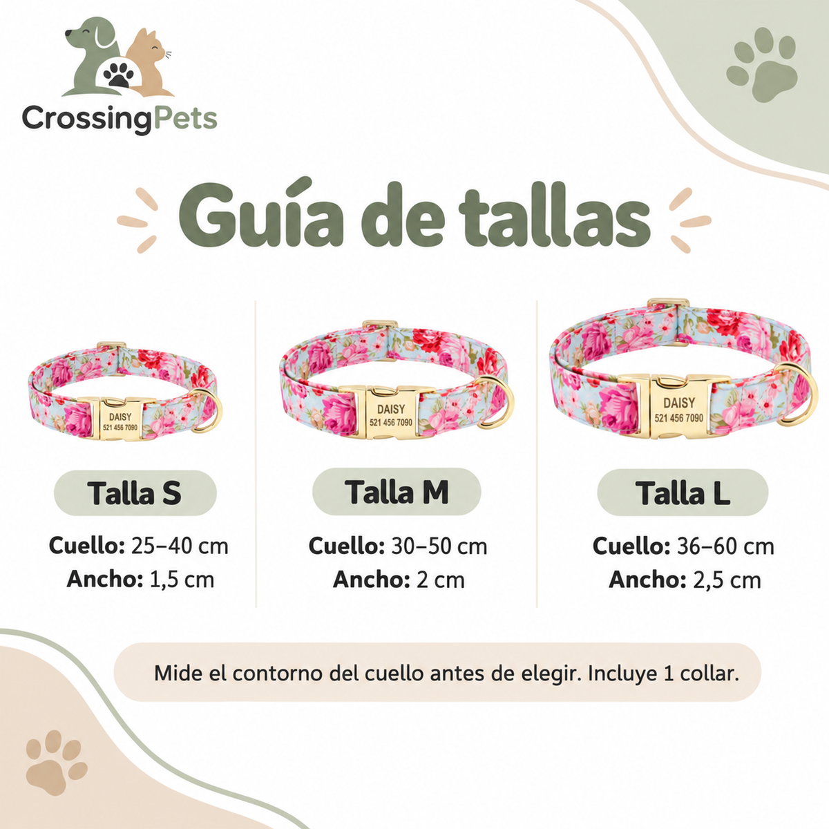 Collar estampado personalizado con placa — CrossingPets · imagen 5