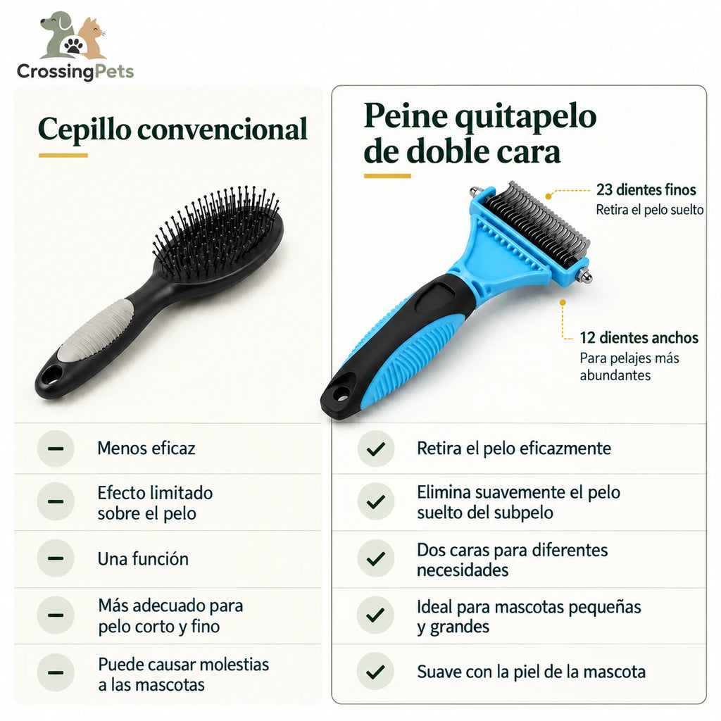 Cepillo quitapelo de doble cara CrossingPets - imagen 3 en español