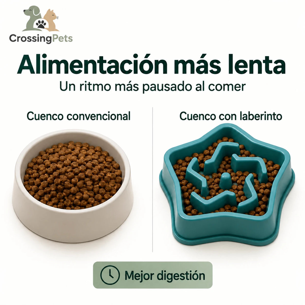 Slowfeeder Pro de CrossingPets: Comparativa de alimentación lenta