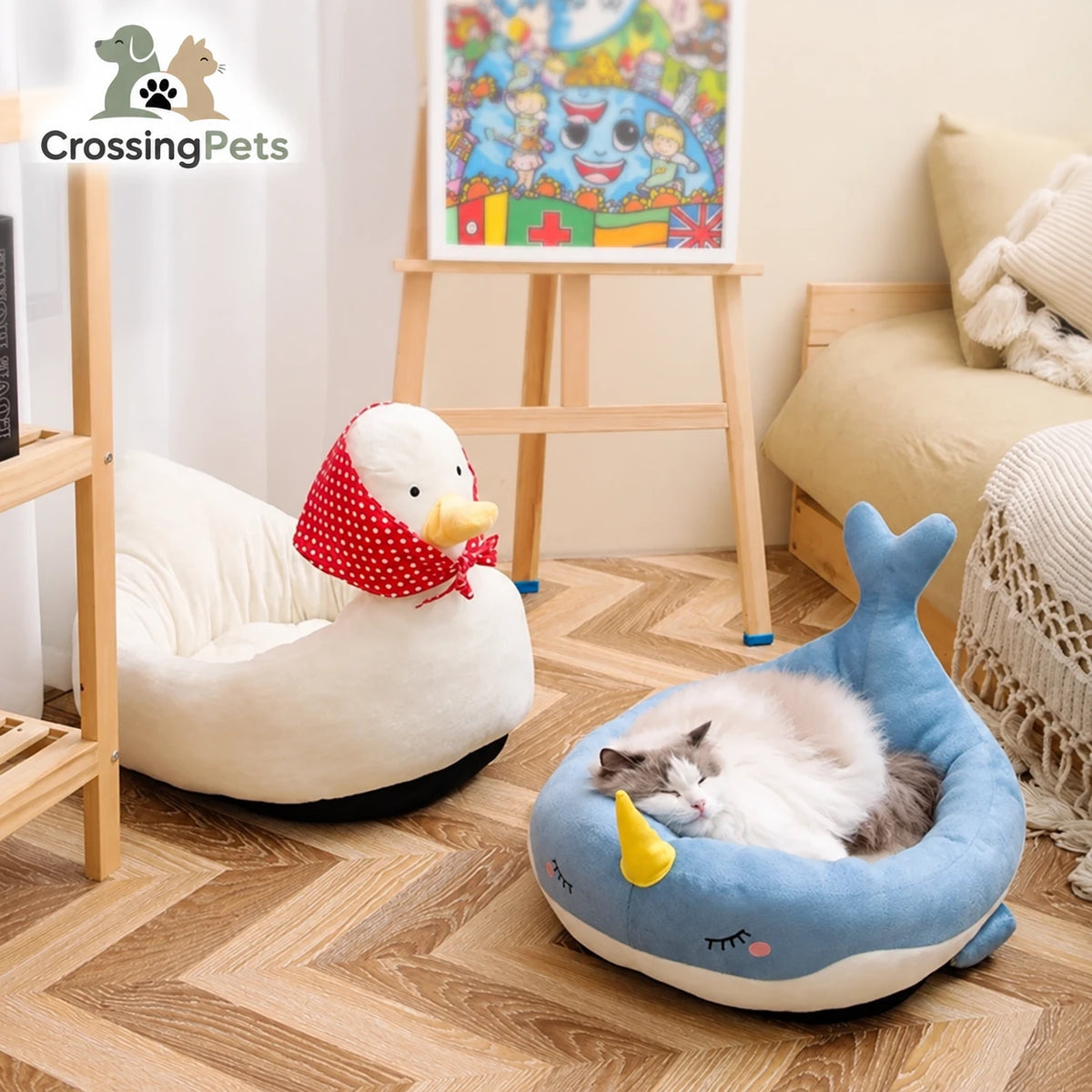FloatyComfort pet beds in a home — CrossingPets