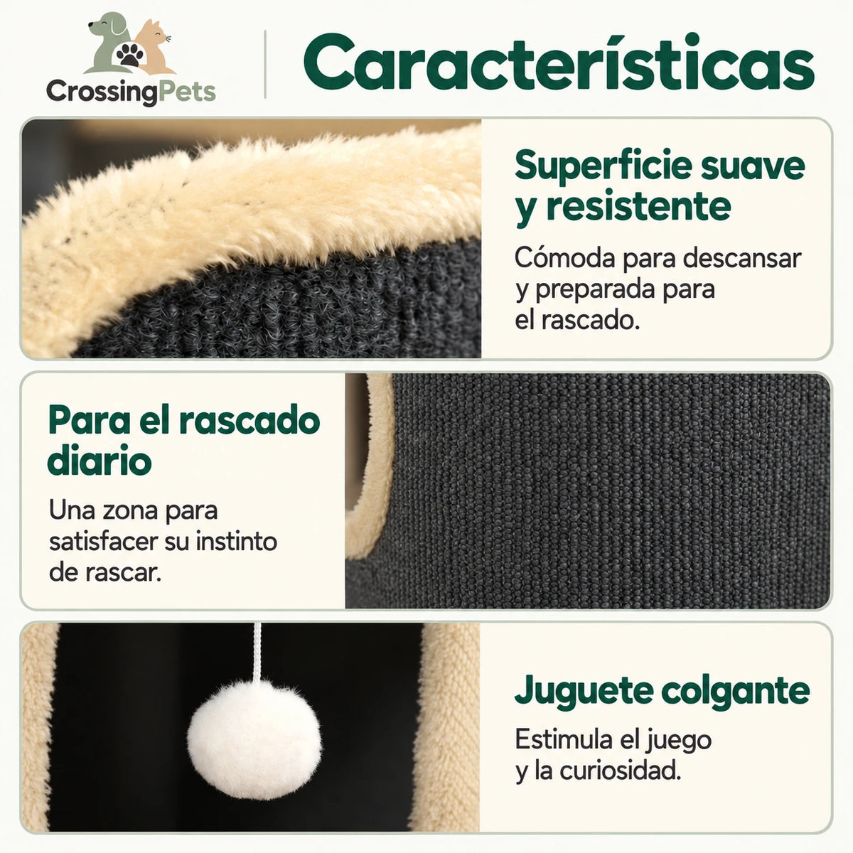 Barril rascador Lunatto CrossingPets — imagen 8, información en español