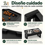Detalles del diseño del cuenco elevado ajustable — CrossingPets