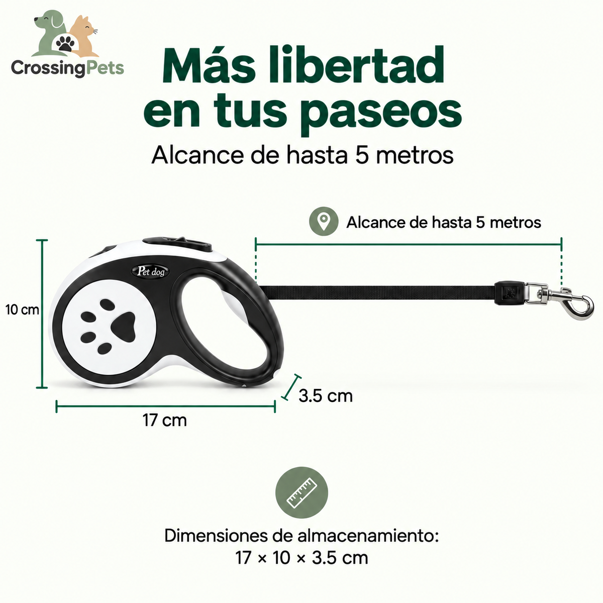 Correa retráctil FlexiPet — imagen 6 — CrossingPets