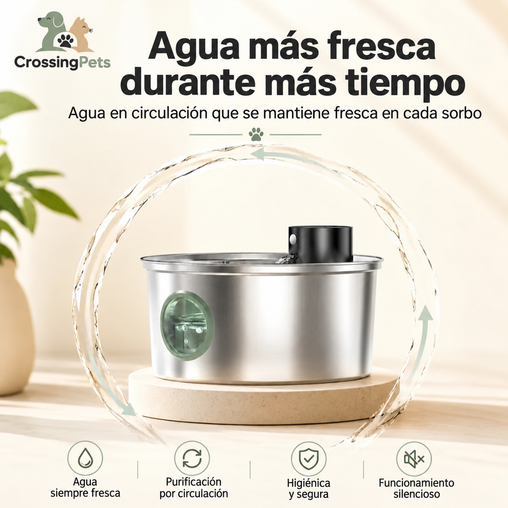 Fuente de agua inalámbrica Fontanello para gatos — imagen 7 — CrossingPets