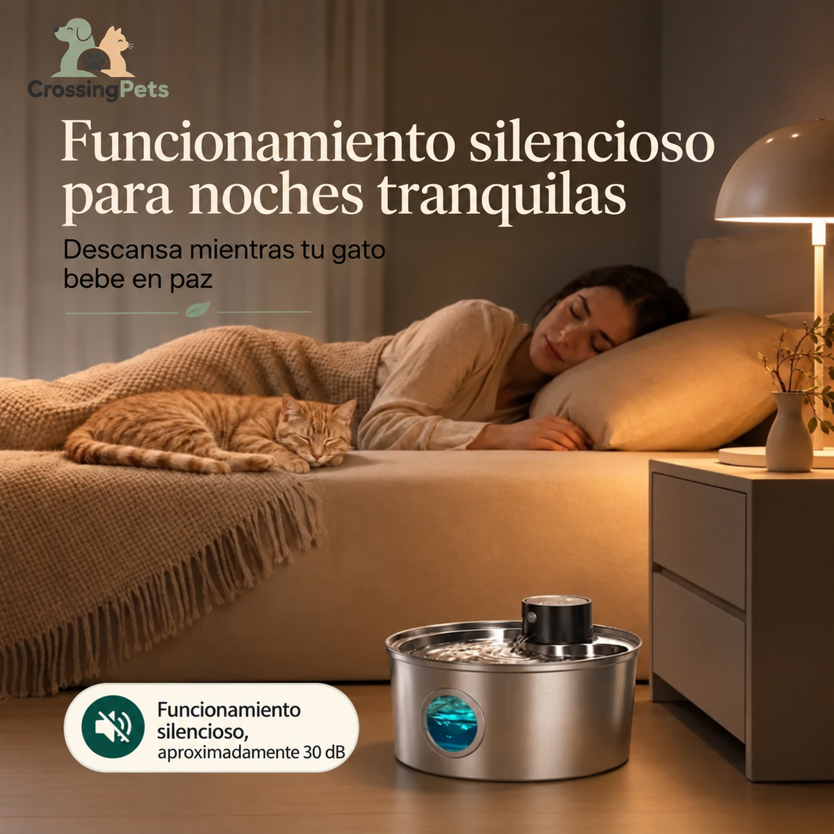 Fuente de agua inalámbrica Fontanello para gatos — imagen 9 — CrossingPets