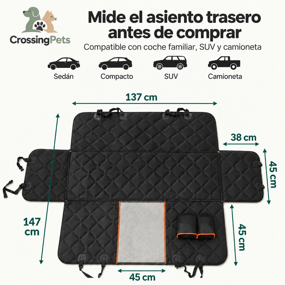 Funda para asiento trasero — imagen 3 — CrossingPets