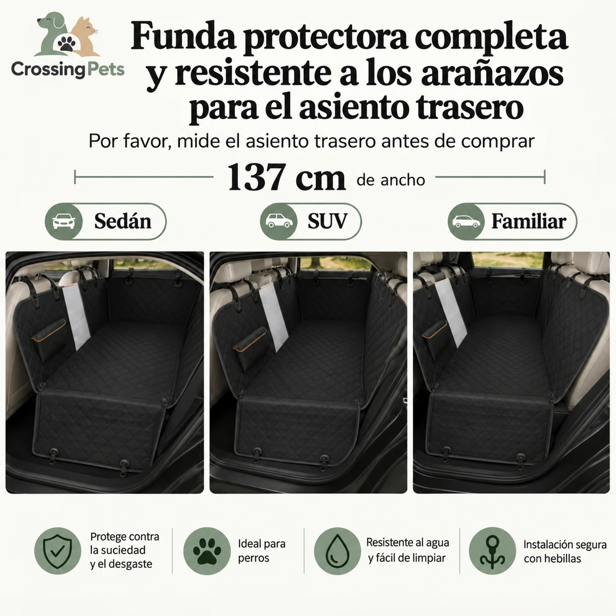 Funda para asiento trasero — imagen 6 — CrossingPets