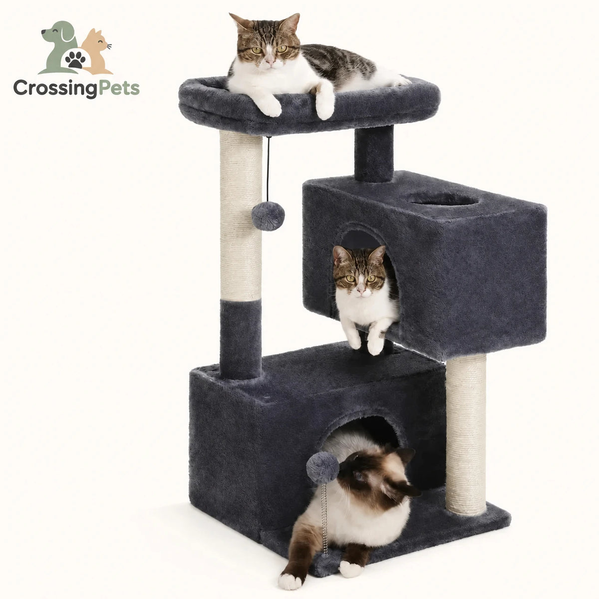 Árboles rascadores bajos para gatos CrossingPets — imagen 2