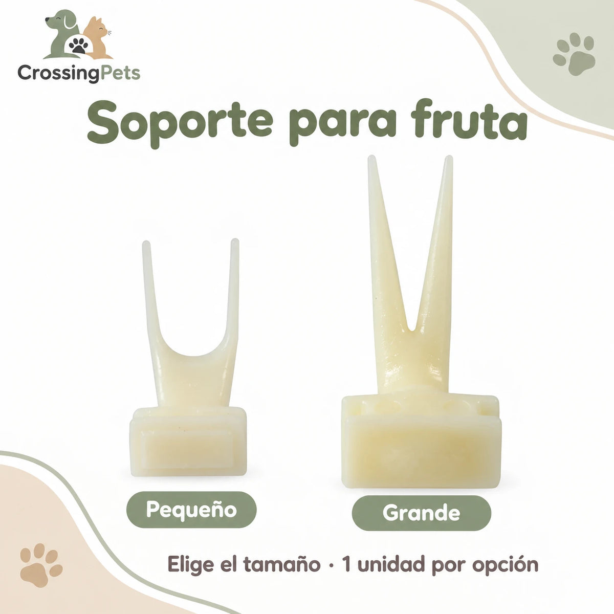 Soporte de dos púas para fruta en jaulas — CrossingPets · imagen 2