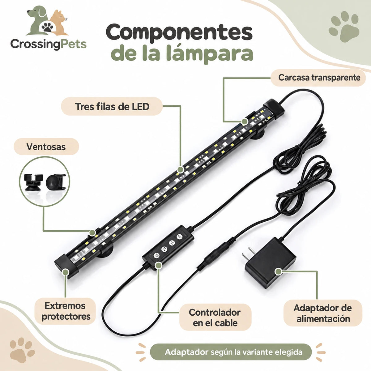 Barra LED para acuario con temporizador y color regulable — CrossingPets · imagen 14