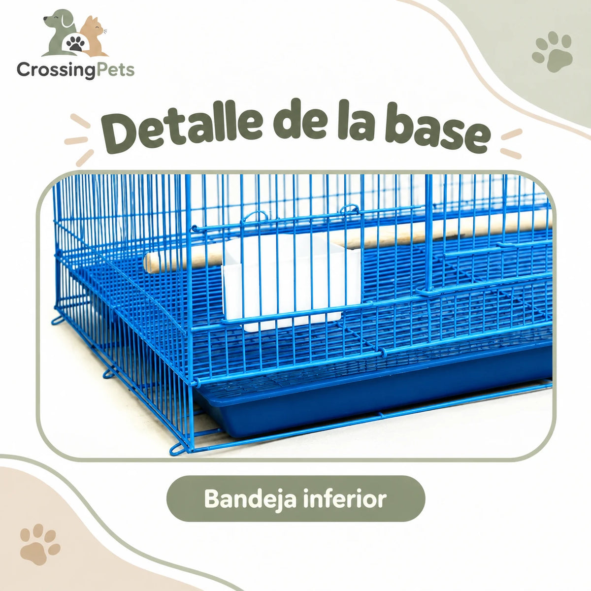 Jaula rectangular plegable para aves — CrossingPets · imagen 6
