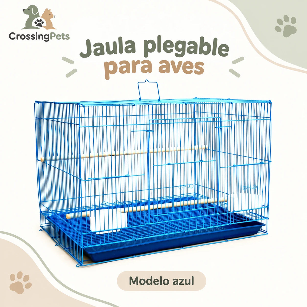Jaula rectangular plegable para aves — CrossingPets · imagen 1