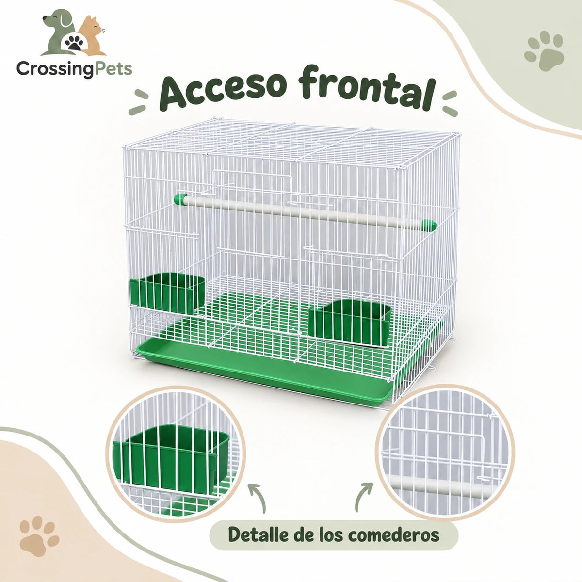 Jaula rectangular plegable para aves — CrossingPets · imagen 4
