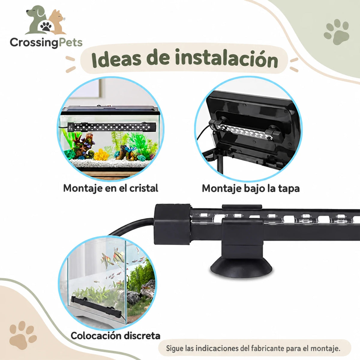 Barra LED para acuario con temporizador y color regulable — CrossingPets · imagen 13