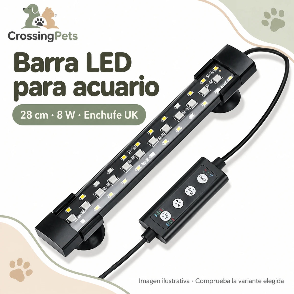 Barra LED para acuario con temporizador y color regulable — CrossingPets · imagen 9