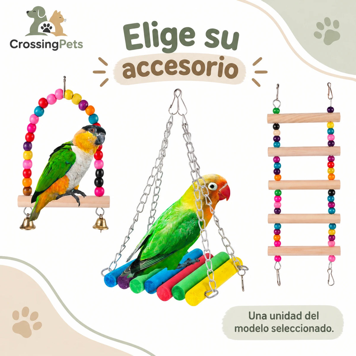 Juguetes y accesorios para aves: columpios, aros y escaleras — CrossingPets · imagen 16