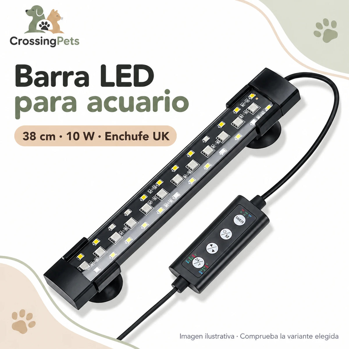 Barra LED para acuario con temporizador y color regulable — CrossingPets · imagen 1