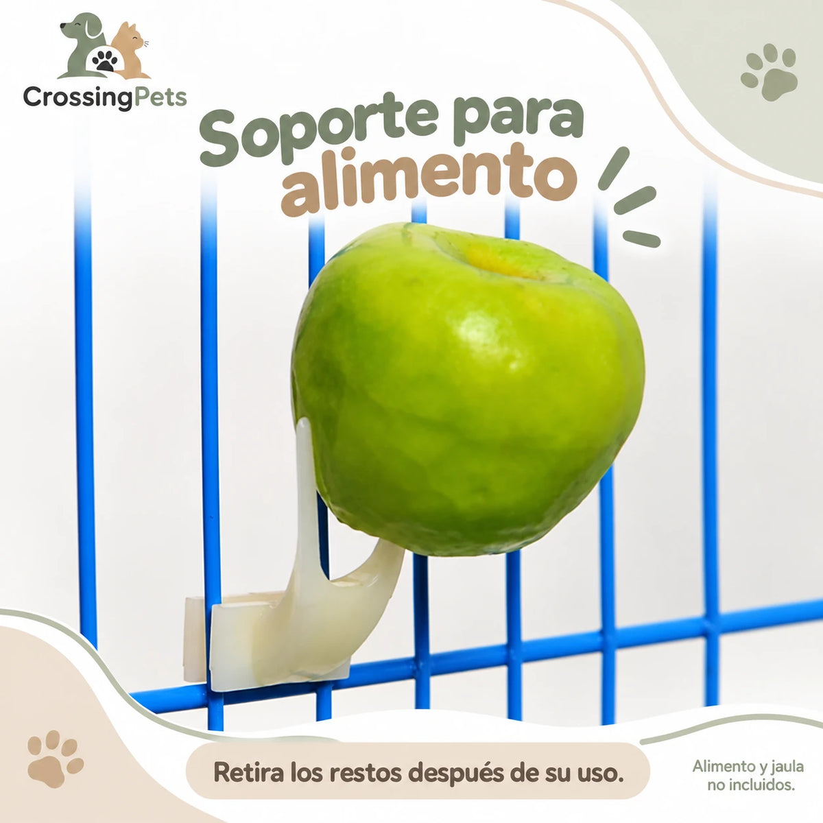 Soporte de dos púas para fruta en jaulas — CrossingPets · imagen 8