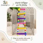 Escalera de madera multicolor para aves en tres tamaños — CrossingPets · imagen 6